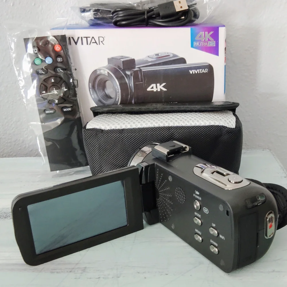 Vivitar 4k Black Digital Camcorder Built in Wifi 3 inch touch screen